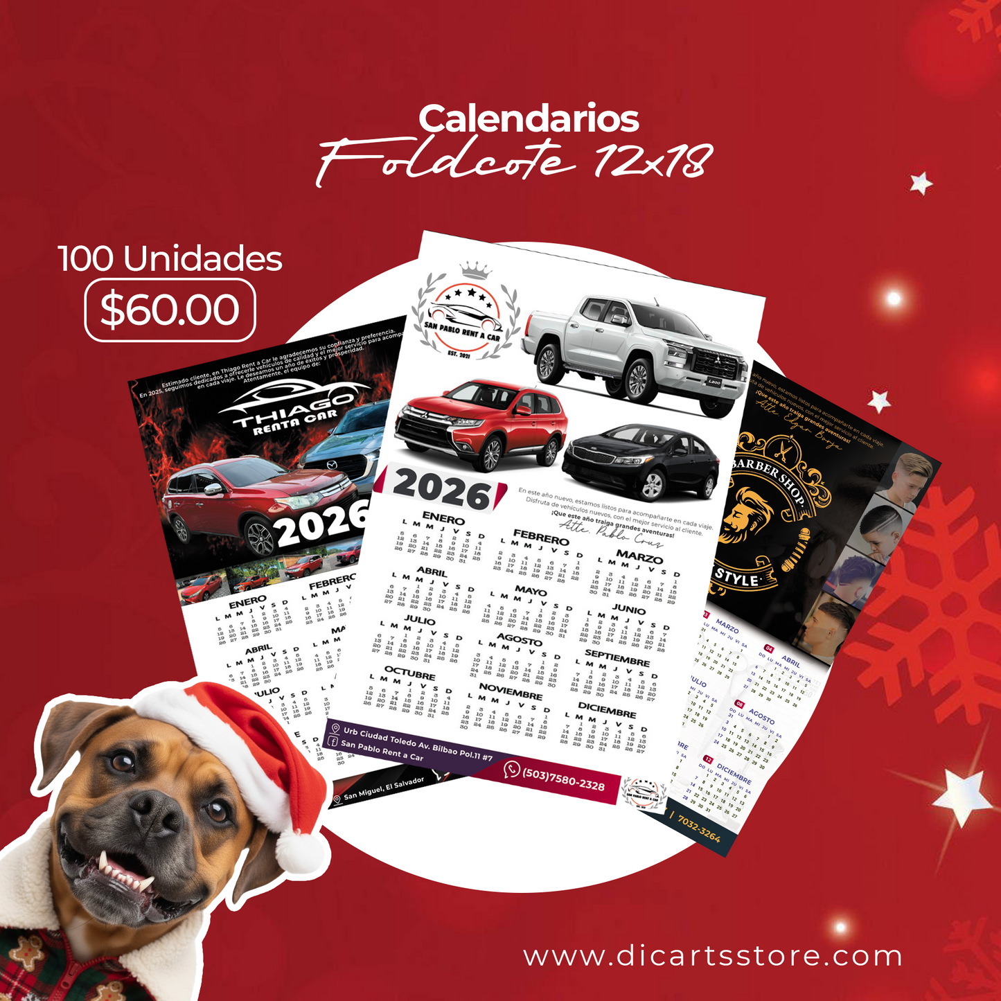 100 Calendarios 2026 foldcote 12x18