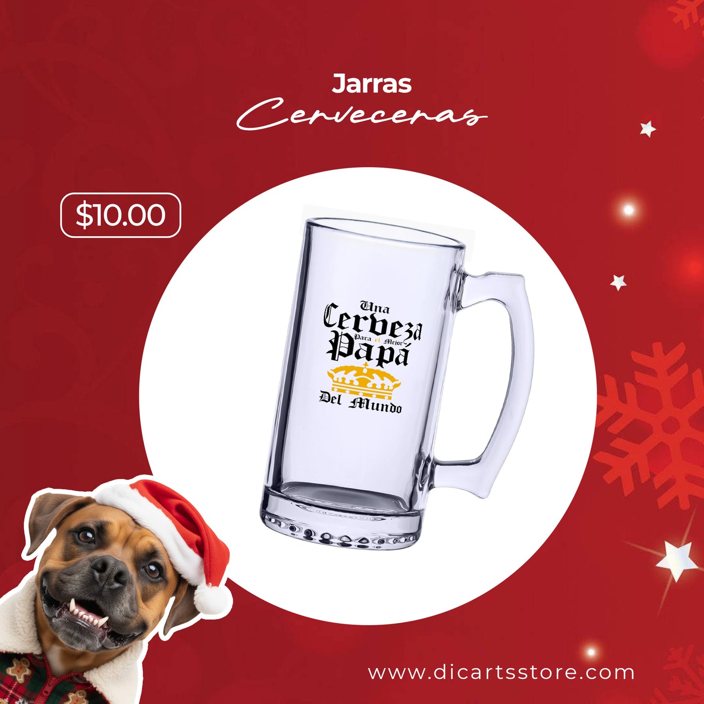 Jarra Cervecera Transparente 16 Onzas